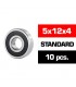 5x12x4mm KIT RODAMIENTOS "HS" TAPAS GOMA (10u.)