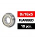 8x16x5mm FLANGED KIT RODAMIENTOS "HS" TAPAS METALICAS (10u.)