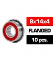 8x14x4mm KIT RODAMIENTOS "HS" FLANGED TAPAS GOMA (10u.)