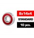 8x14x4mm "HS" KIT RODAMIENTOS "HS" TAPAS GOMA (10u.)