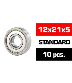 12x21x5mm KIT RODAMIENTOS "HS" TAPAS METALICAS (10u.)