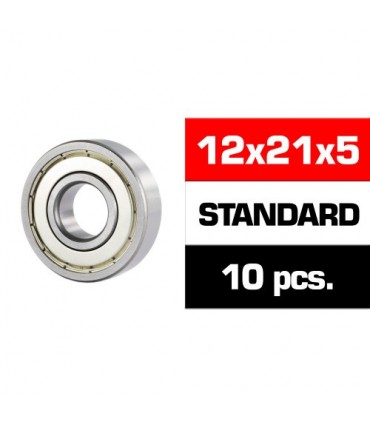 12x21x5mm KIT RODAMIENTOS "HS" TAPAS METALICAS (10u.)