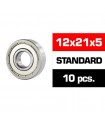 12x21x5mm KIT RODAMIENTOS "HS" TAPAS METALICAS (10u.)