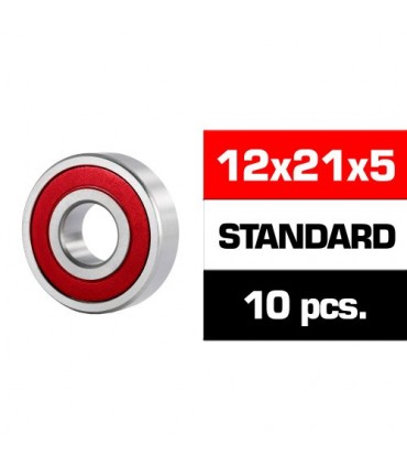 12x21x5mm KIT RODAMIENTOS "HS" TAPAS GOMA (10u.)