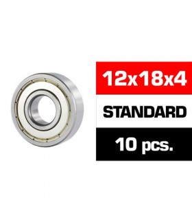 12x18x4mm KIT RODAMIENTOS "HS" TAPAS METALICAS (10u.)