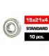15x21x4mm KIT RODAMIENTOS "HS" TAPAS METALICAS (10u.)