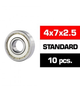 4x7x2.5mm KIT RODAMIENTOS "HS" TAPAS METALICAS (10u.)