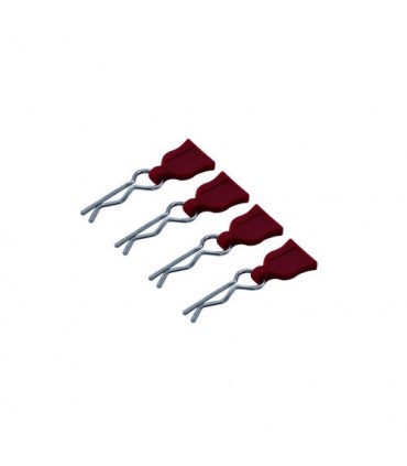 CLIPS DE CARROCERIA CON TIRADOR DE GOMA ROJO(4u)