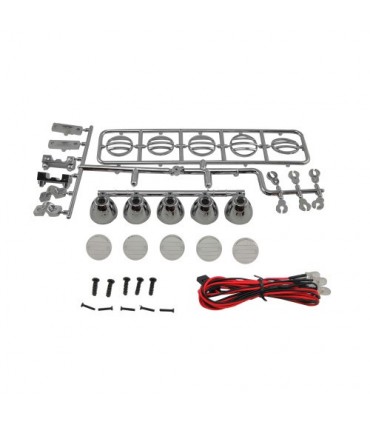 KIT LUCES LED TECHO REDONDO 115mm 1/10 CRAWLER - SILVER