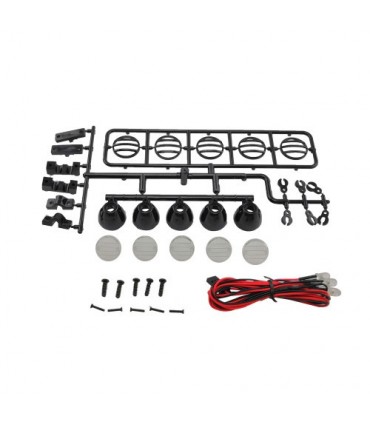KIT LUCES LED TECHO REDONDO 115mm 1/10 CRAWLER - BLACK