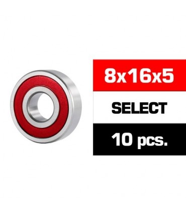 8x16x5mm KIT RODAMIENTOS SELECT "HS" TAPAS DE GOMA  (10u.)