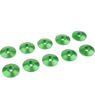 ARANDELA CONICA VERDE M3 15MM 10pcs