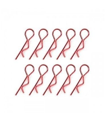 CLIP CARROCERIA 1/8 ROJO 10PCS