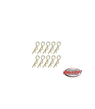 CLIPS CARROCERIA 1/10 DORADO (10 PCS)