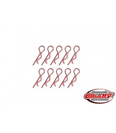 CLIPS CARROCERIA 1/10 ROJO (10 PCS)