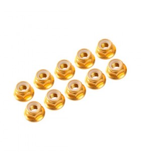 AUTOBLOCANTE ALU. M3 FLANGED NARANJAS (10u.)