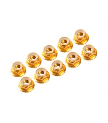 AUTOBLOCANTE ALU. M3 FLANGED NARANJAS (10u.)