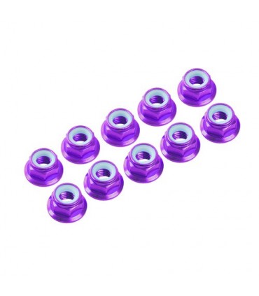 AUTOBLOCANTE ALU. M3 FLANGED PURPURA (10u.)