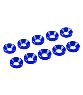 ARANDELA ALU. CONICA M4 AZUL (10u.)