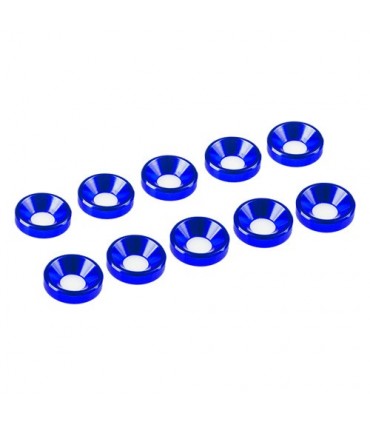 ARANDELA ALU. CONICA M4 AZUL (10u.)