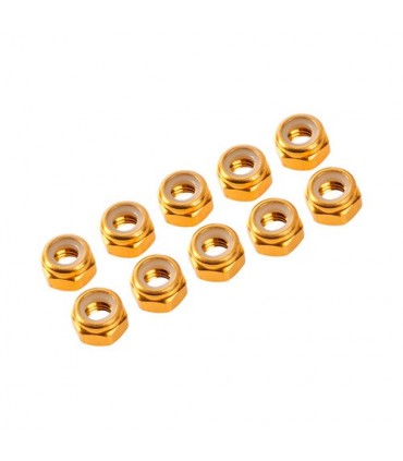AUTOBLOCANTE ALU. M4 DORADO (10u.)