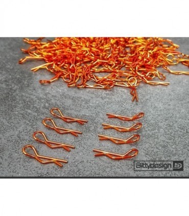 1/10 Body Clips Kit 8pcs (4x Left + 4x Right) - Orange