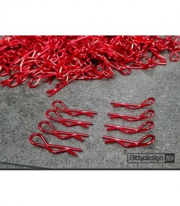 1/10 Body Clips Kit 8pcs (4x Left + 4x Right) - Red